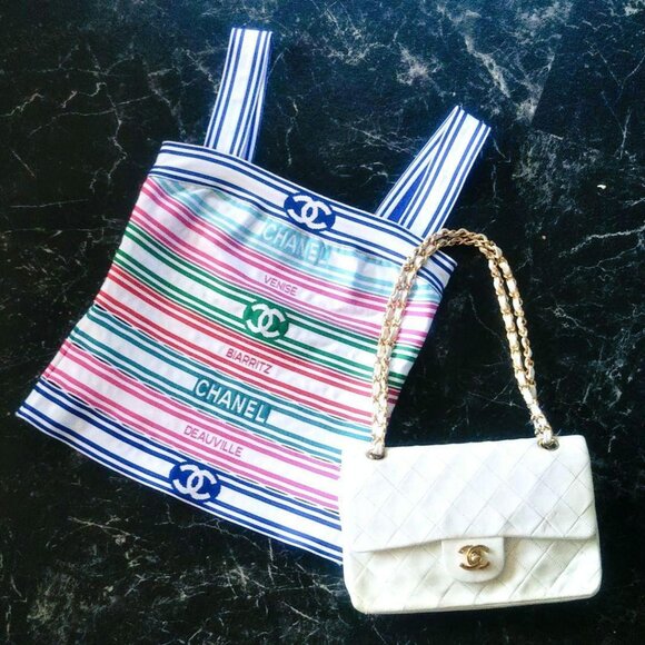 Authentic CHANEL CC 2019 Cruise Cami Top Camisole Sleeveless Multicolor 34 - Picture 1 of 5